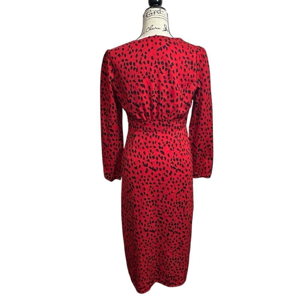 Revolve Rahi Red Leopard Crepe Midi Dress, S - Picture 4 of 12